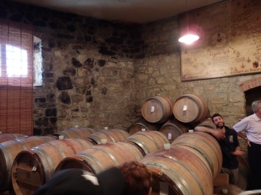 The barrell room where the exquisite Verrazzano wines age to perfection